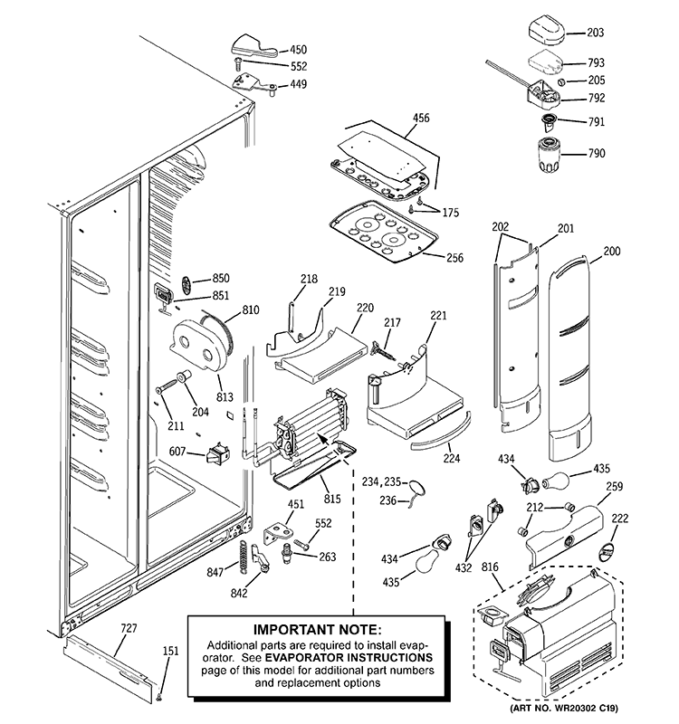 FRESH FOOD SECTION Diagram and Parts List for PSDS3YGXGFSS  General Electric Refrigerator