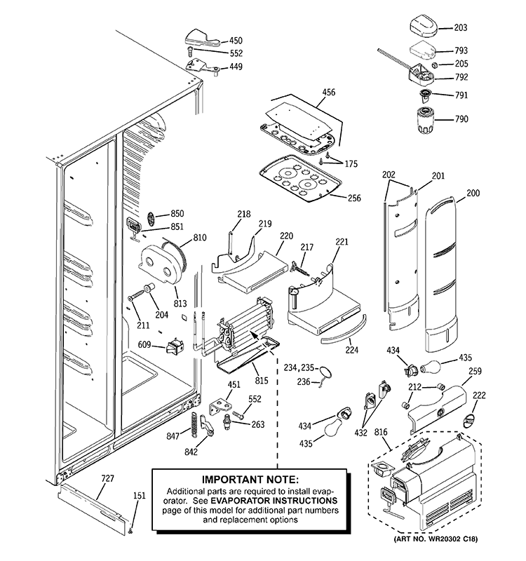 FRESH FOOD SECTION Diagram and Parts List for PSDF3YGXGFBB  General Electric Refrigerator