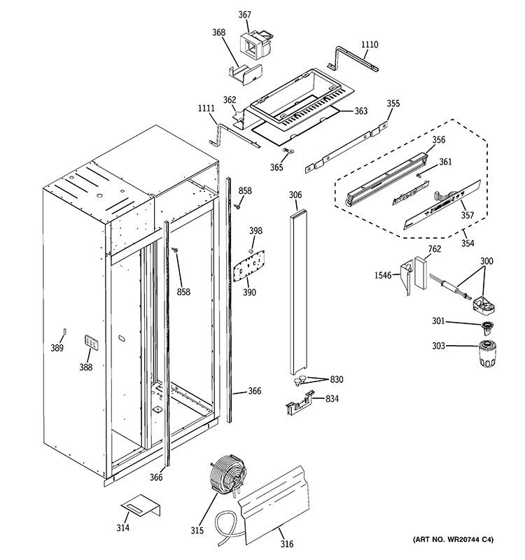 FRESH FOOD SECTION Diagram and Parts List for ZISB480DXA  General Electric Refrigerator