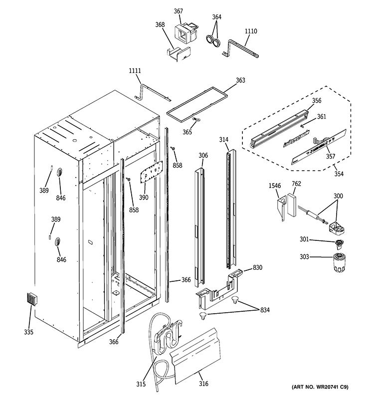 FRESH FOOD SECTION Diagram and Parts List for ZISS480NXASS  General Electric Refrigerator