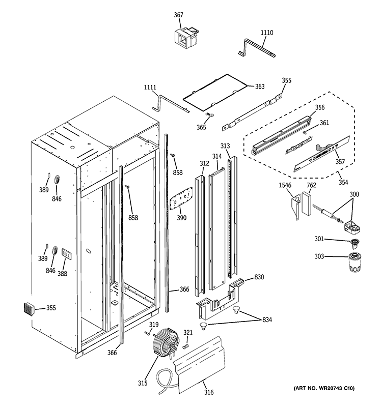 FRESH FOOD SECTION Diagram and Parts List for ZISS480NXBSS  General Electric Refrigerator