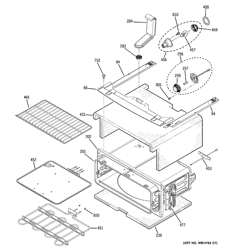UPPER OVEN Diagram and Parts List for PB975SP6SS  General Electric Range