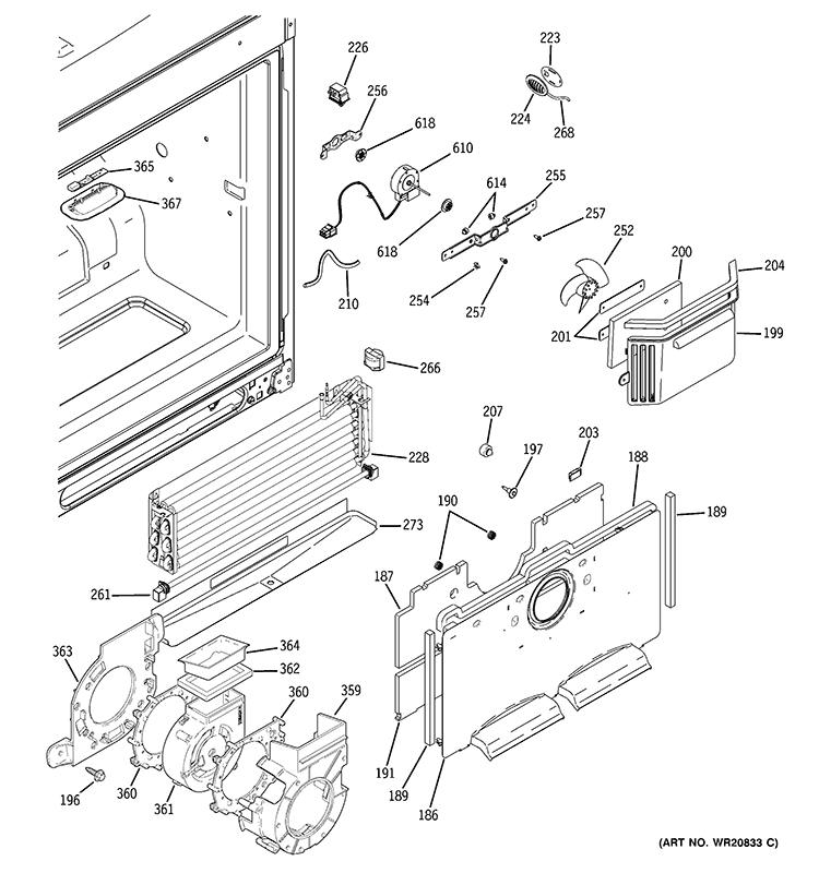 FREEZER SECTION Diagram and Parts List for PGSS5RKZHSS  General Electric Refrigerator