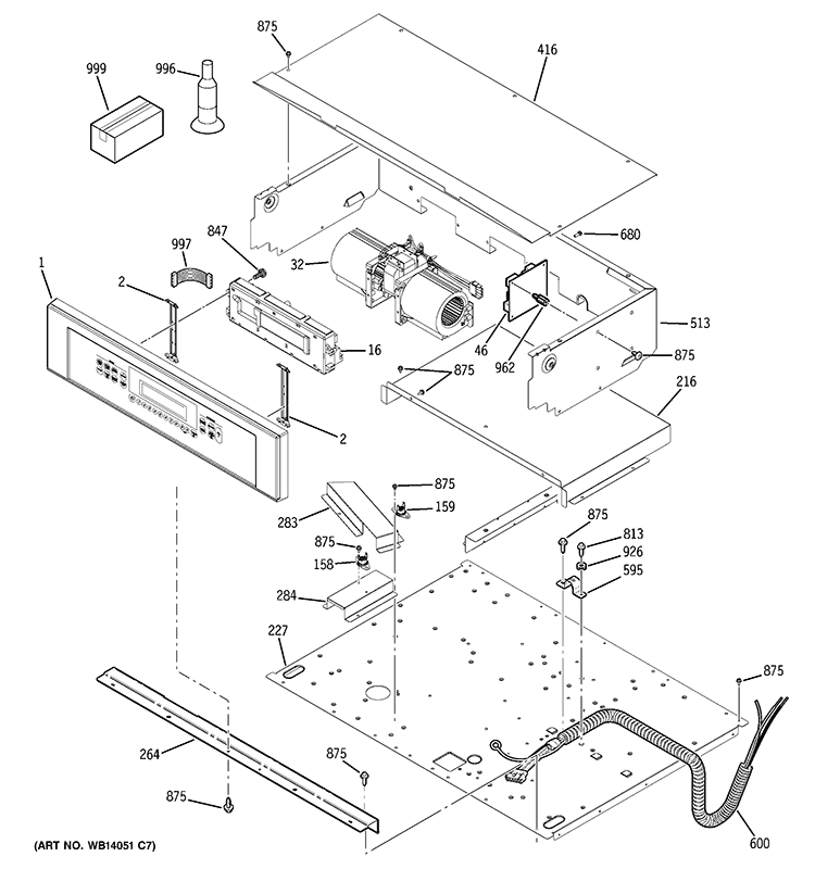 CONTROL PANEL Diagram and Parts List for PT958SR2SS  General Electric Wall Oven