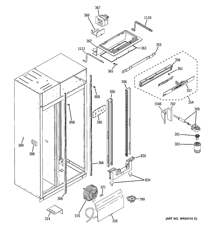 FRESH FOOD SECTION Diagram and Parts List for ZISP420DXASS  General Electric Refrigerator