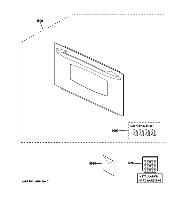 DOOR PARTS Diagram and Parts List for PSB2200NWW01  General Electric Microwave