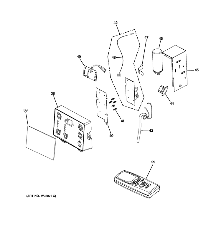 CONTROL PARTS Diagram and Parts List for AEM08LOG1  General Electric Air Conditioner
