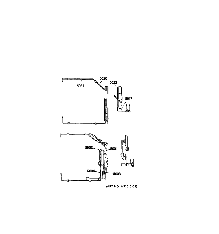 CAPILLARY TUBES Diagram and Parts List for AZ85W18DACM1  General Electric Air Conditioner