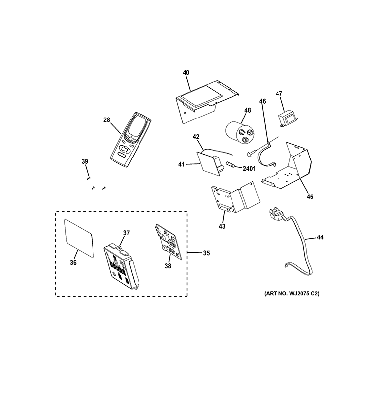 CONTROL PARTS Diagram and Parts List for AEN08LQQ1  General Electric Air Conditioner