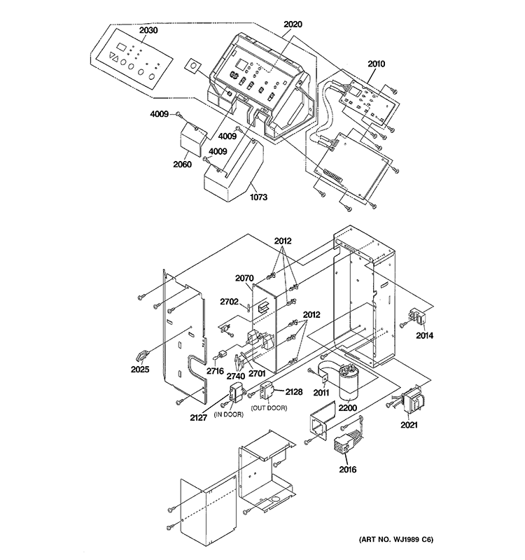 CONTROL PARTS Diagram and Parts List for AZ41E12EABW2  General Electric Air Conditioner