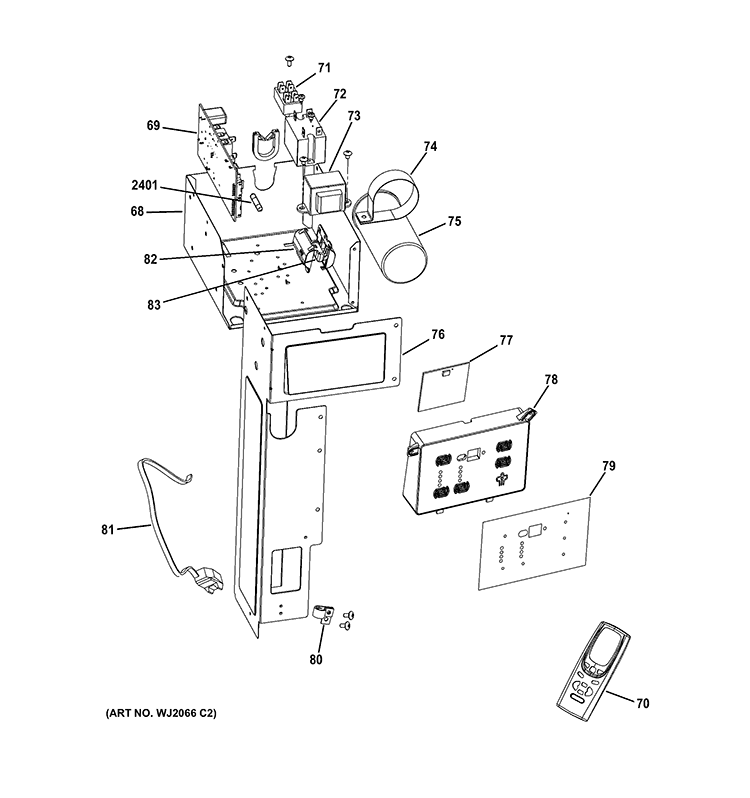 CONTROL PARTS Diagram and Parts List for AEM24DQL1  General Electric Air Conditioner