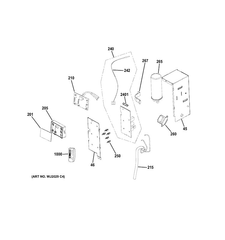 CONTROL PARTS Diagram and Parts List for AEM05LQQ1  General Electric Air Conditioner