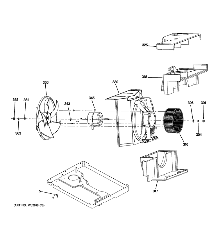 BASE PAN PARTS Diagram and Parts List for AEM05LQQ1  General Electric Air Conditioner