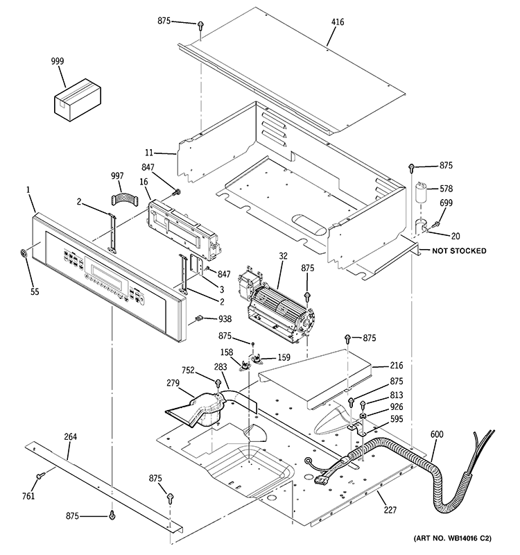 CONTROL PANEL Diagram and Parts List for ZEK938SM3SS  General Electric Wall Oven