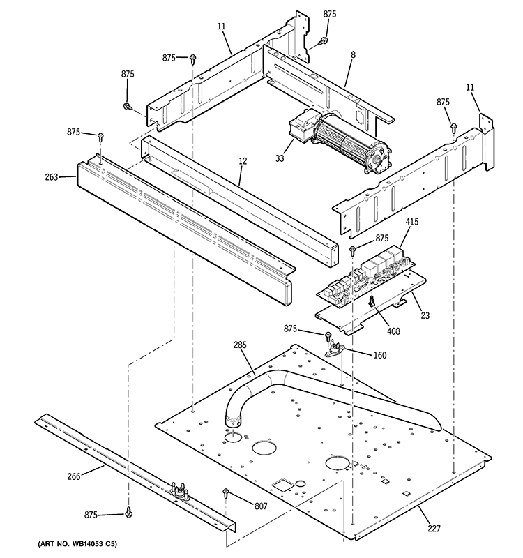 CENTER SPACER Diagram and Parts List for ZET2PM4SS  General Electric Wall Oven