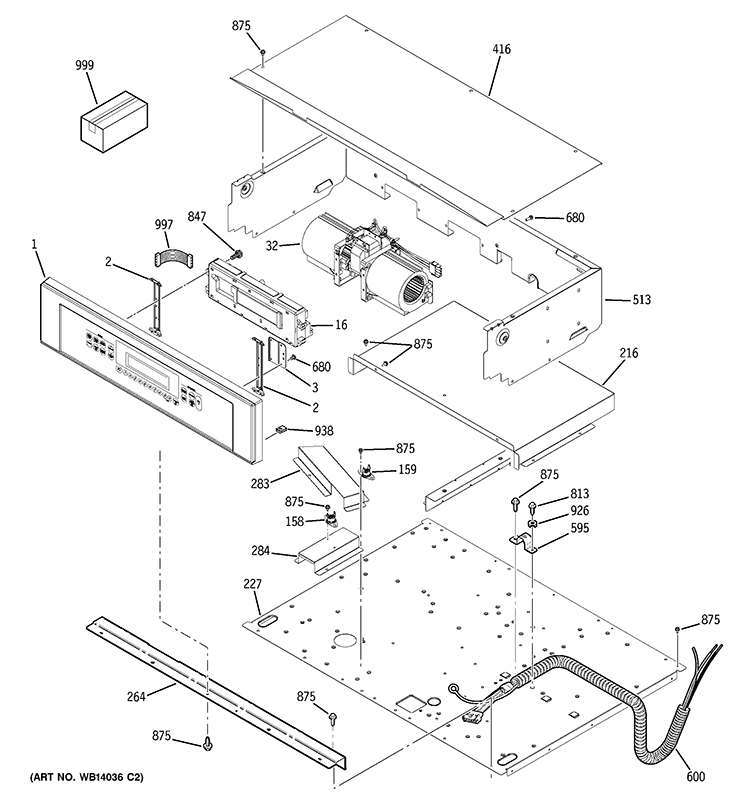 CONTROL PANEL Diagram and Parts List for ZET938SM3SS  General Electric Wall Oven