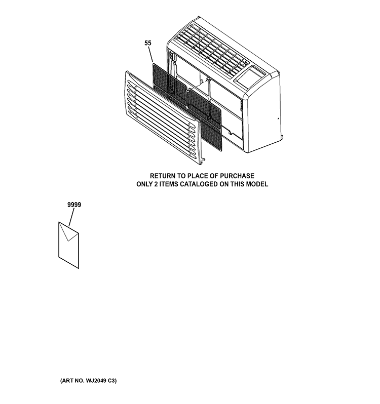 ROOM AIR CONDITIONER Diagram and Parts List for AHT05LRQ1  General Electric Air Conditioner