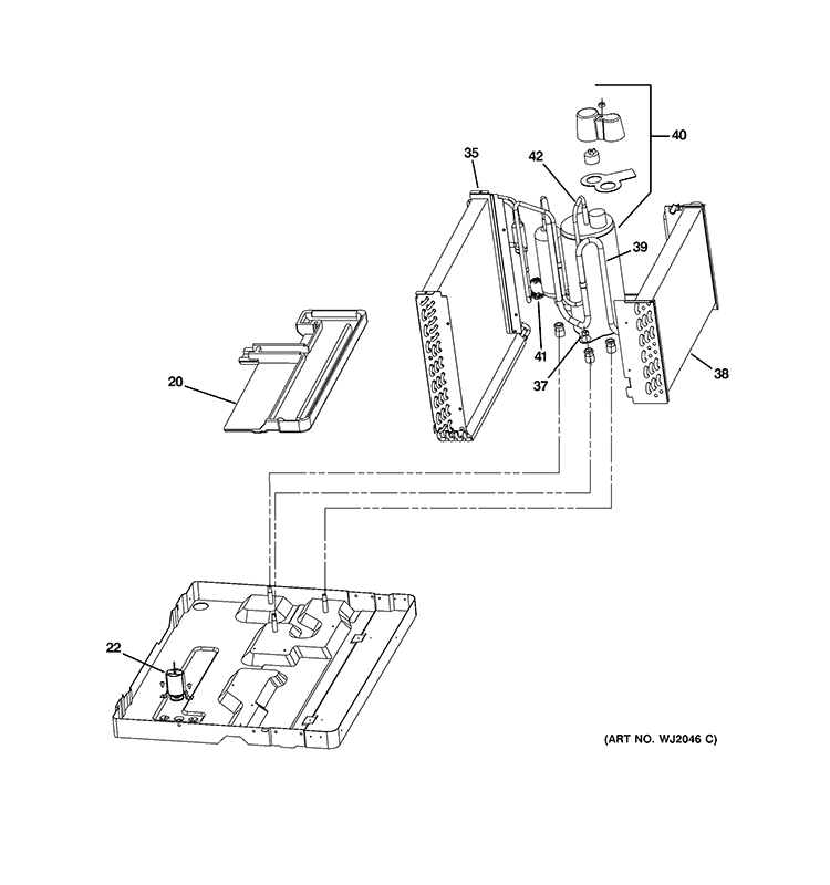 BASE PAN & UNIT PARTS Diagram and Parts List for AJCQ10ACDH5  General Electric Air Conditioner