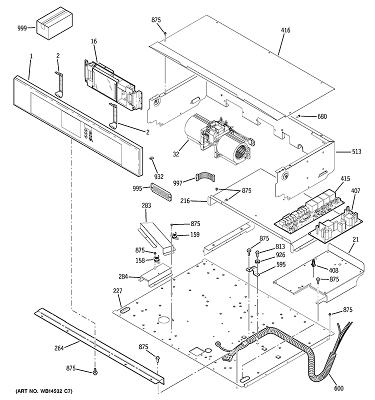 CONTROL PANEL Diagram and Parts List for ZET2RM1SS  General Electric Wall Oven
