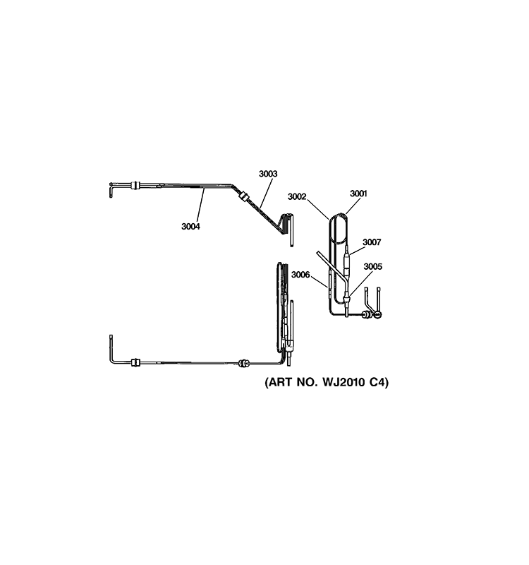CAPILLARY TUBES Diagram and Parts List for AZ61H07DABM1  General Electric Air Conditioner
