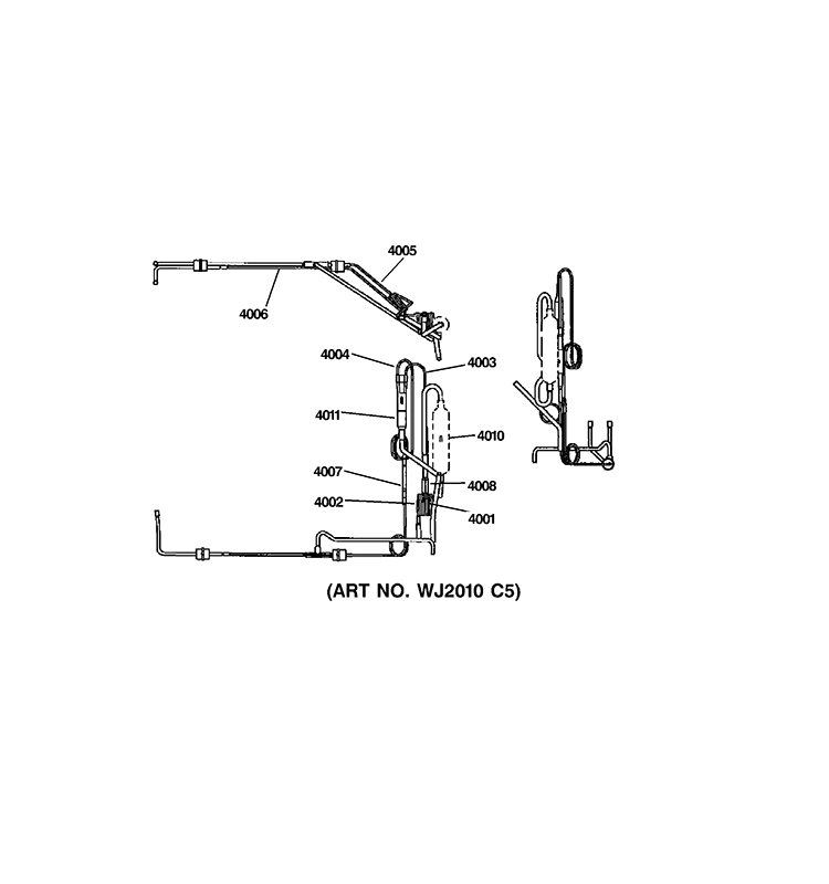 CAPILLARY TUBES Diagram and Parts List for AZ61H09DABW1  General Electric Air Conditioner