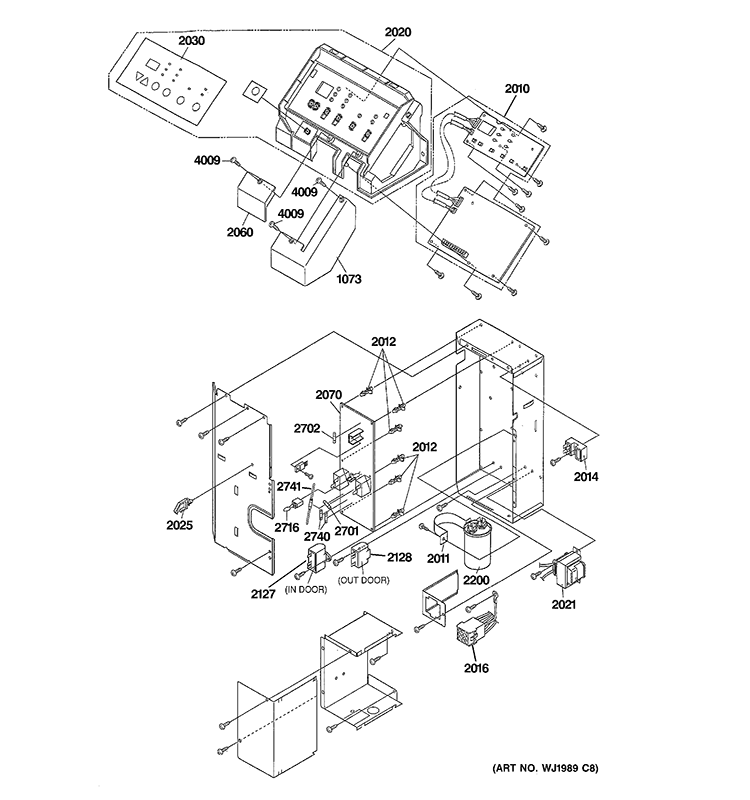 CONTROL PARTS Diagram and Parts List for AZ41E15DABM1  General Electric Air Conditioner
