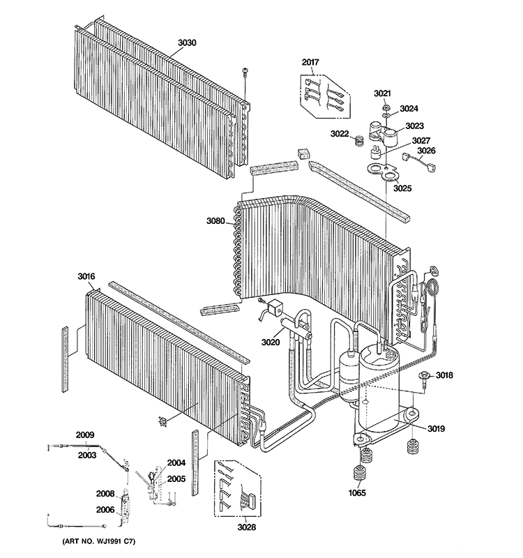 UNIT PARTS Diagram and Parts List for AZ41E12DACW1  General Electric Air Conditioner
