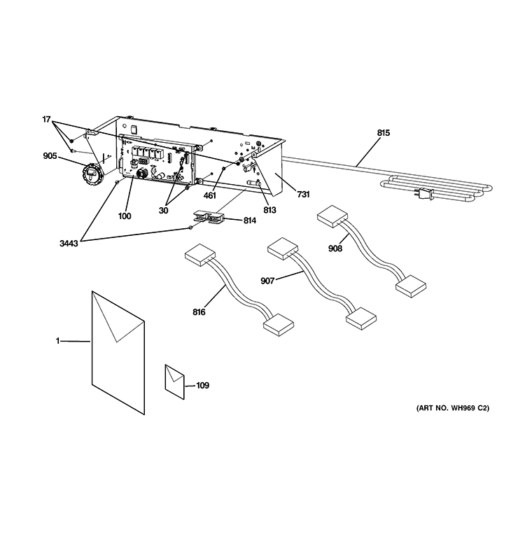 CONTROLS Diagram and Parts List for GTUN275EM1WW  General Electric Washer Dryer Combo