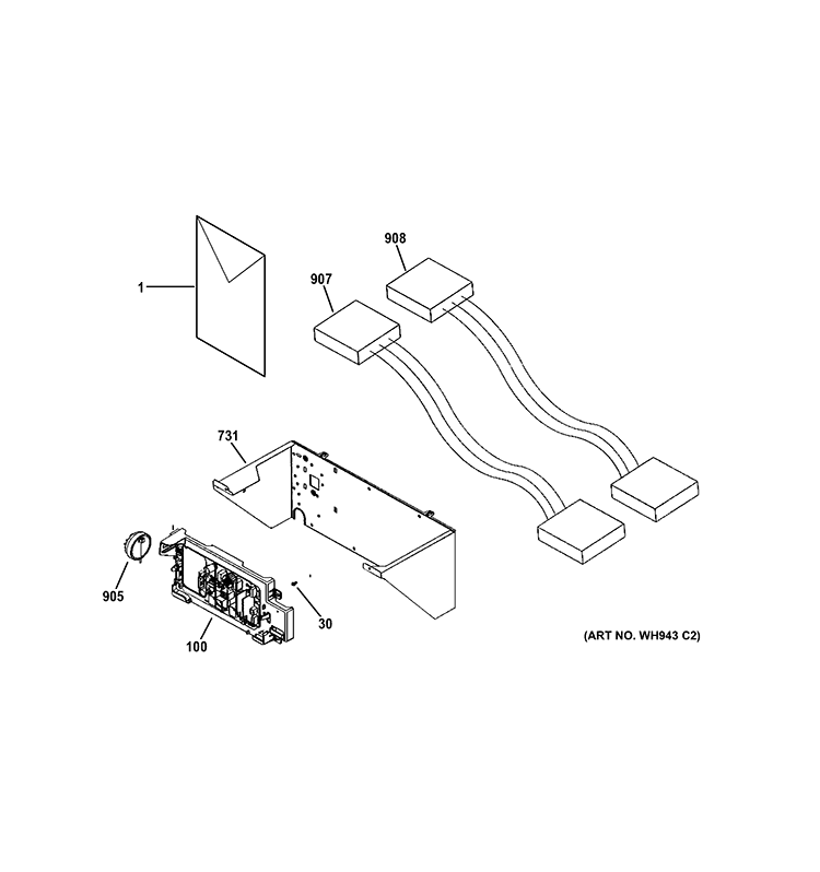 CONTROLS Diagram and Parts List for GTUP240GM5WW  General Electric Washer Dryer Combo