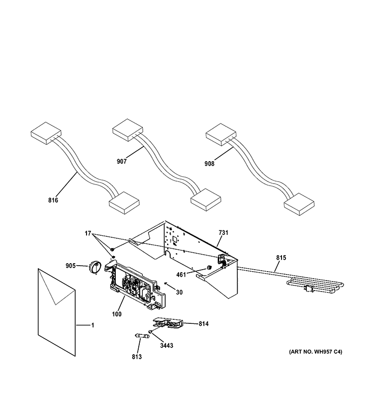 CONTROLS Diagram and Parts List for GTUP270GM4WW  General Electric Washer Dryer Combo