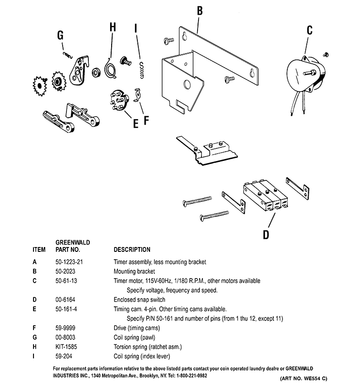 TIMER ASSEMBLY Diagram and Parts List for DMCD330GJ2WC  General Electric Dryer