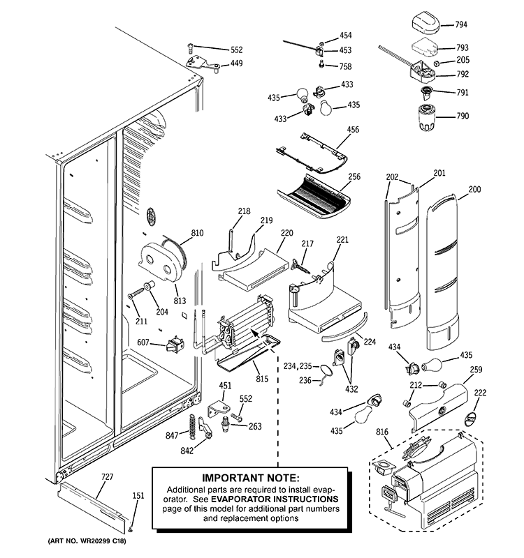 FRESH FOOD SECTION Diagram and Parts List for PSCS5RGDBFSS  General Electric Refrigerator