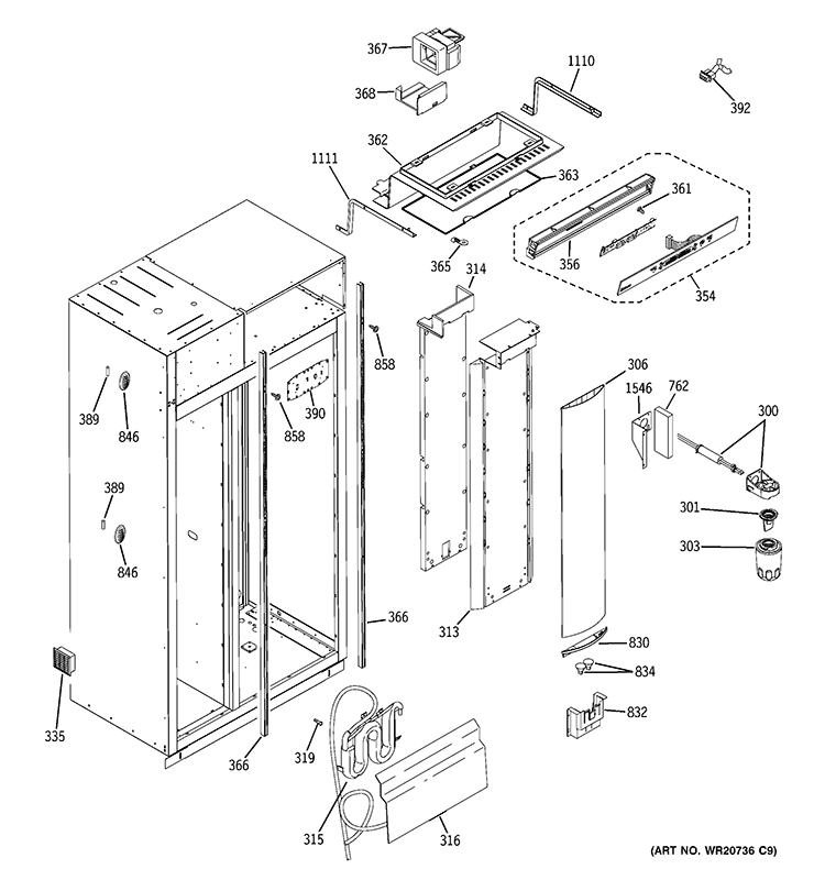 FRESH FOOD SECTION Diagram and Parts List for ZISB420DXC  General Electric Refrigerator