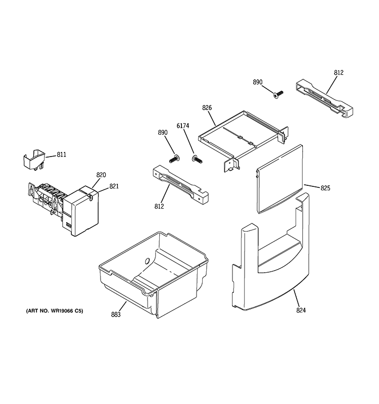 ICE MAKER & DISPENSER Diagram and Parts List for ZISS420DXCSS  General Electric Refrigerator