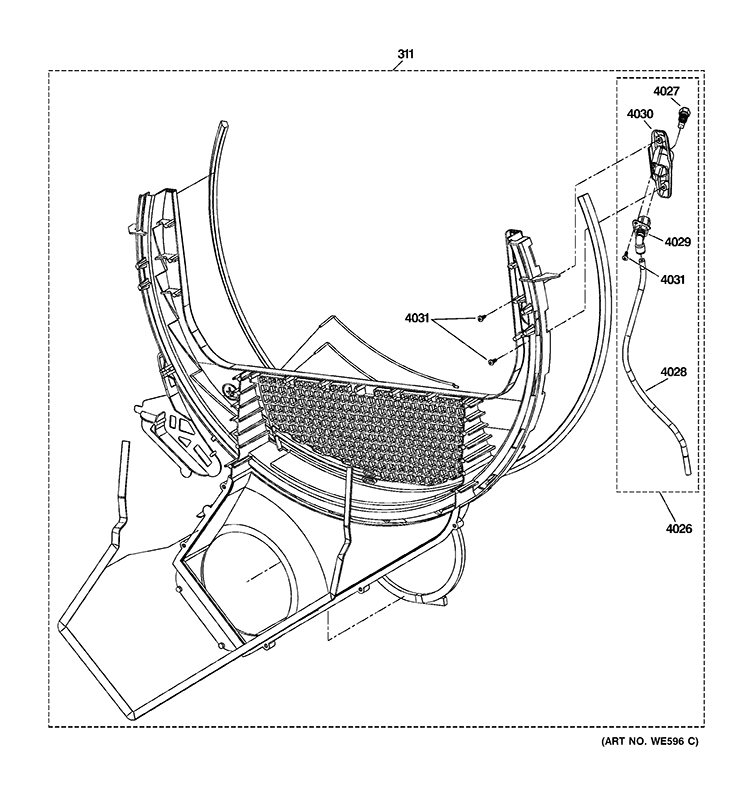 WATER SYSTEM Diagram and Parts List for GLDS560GD2WW  General Electric Dryer