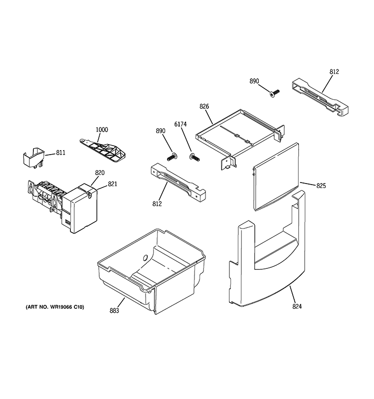 ICE MAKER & DISPENSER Diagram and Parts List for ZIS420NXC  General Electric Refrigerator