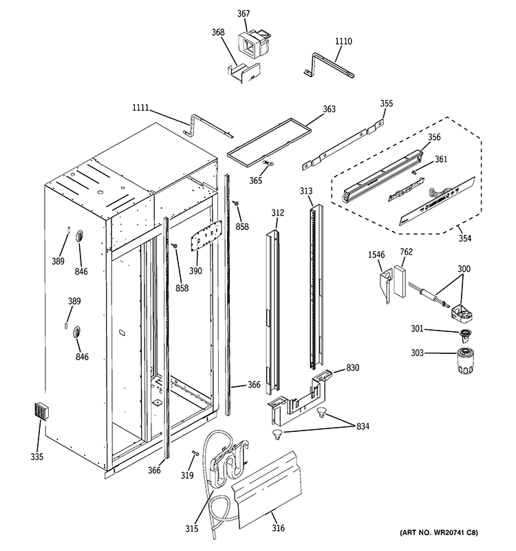 FRESH FOOD SECTION Diagram and Parts List for ZIS480NXC  General Electric Refrigerator