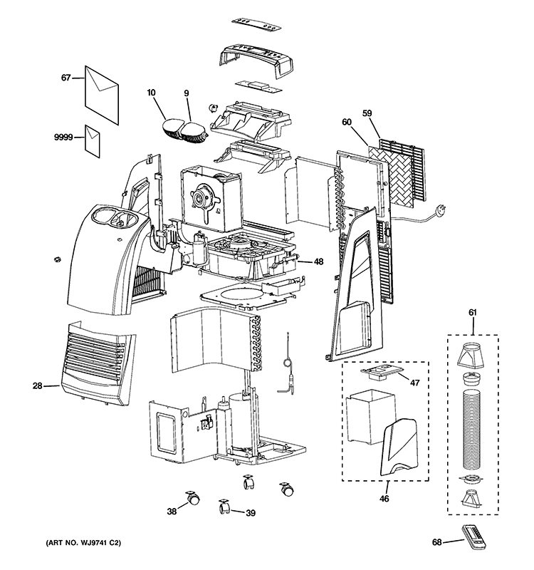 ROOM AIR CONDITIONER Diagram and Parts List for APE08AKM1  General Electric Air Conditioner