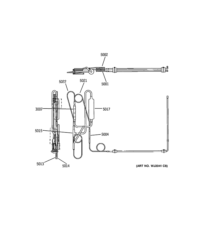 CAPILLARY TUBES Diagram and Parts List for AZ85H12EACW1  General Electric Air Conditioner