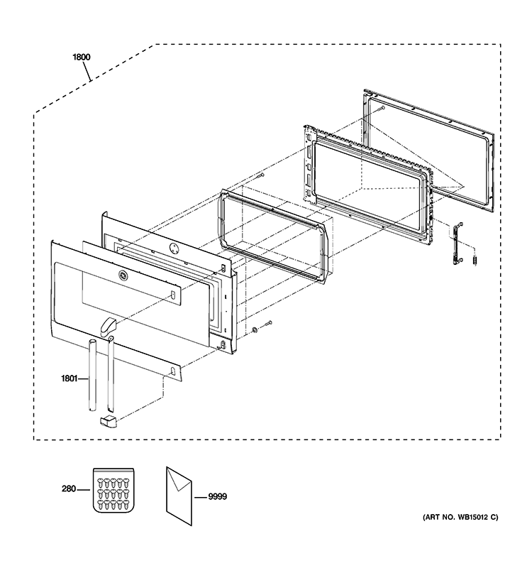 DOOR PARTS Diagram and Parts List for CSA1201RSS02  Hotpoint Microwave