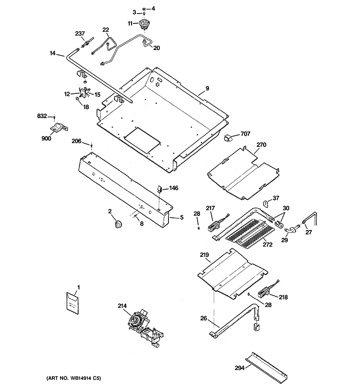 GAS & BURNER PARTS Diagram and Parts List for JGBP25DEMBBB  General Electric Range