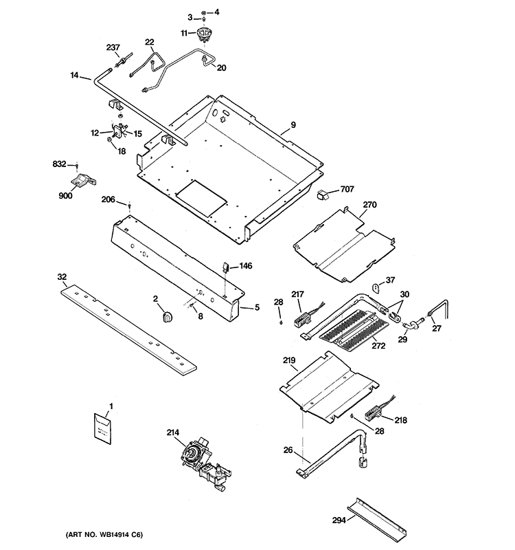 GAS & BURNER PARTS Diagram and Parts List for JGBP25SENASS  General Electric Range