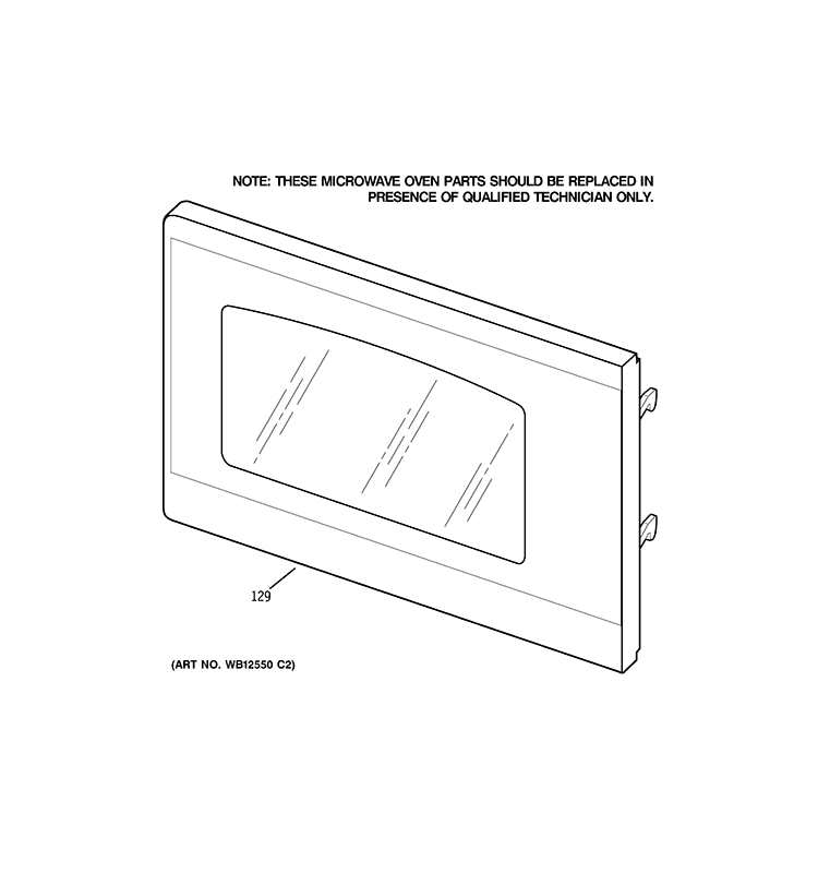 MICROWAVE DOOR Diagram and Parts List for JTP90DP3WW  General Electric Microwave Oven Combo