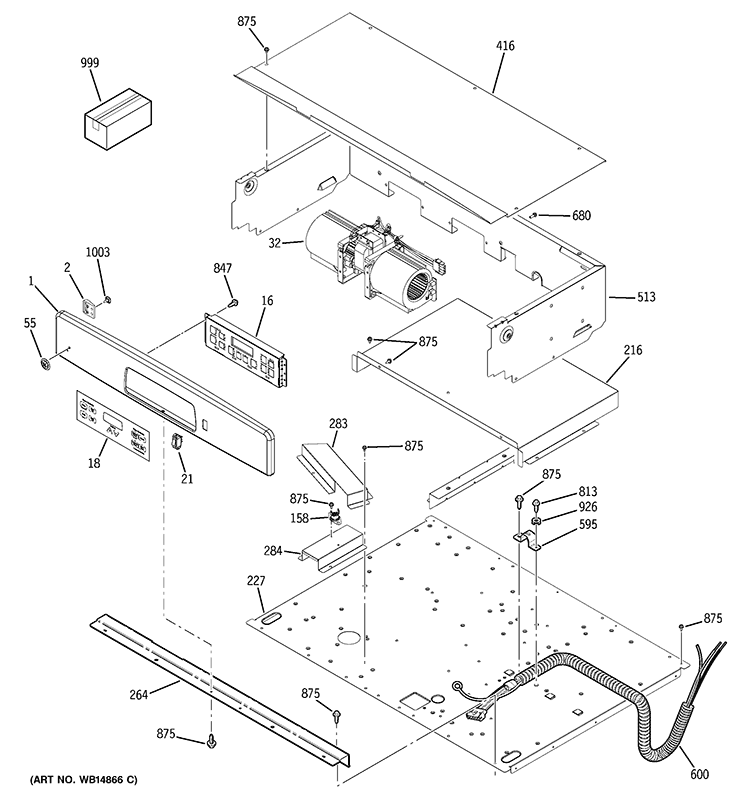 CONTROL PANEL Diagram and Parts List for JTS10DP2BB  General Electric Wall Oven