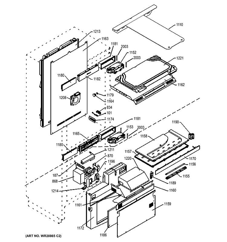 CABINET Diagram and Parts List for ZIC30GNZBII  General Electric Refrigerator