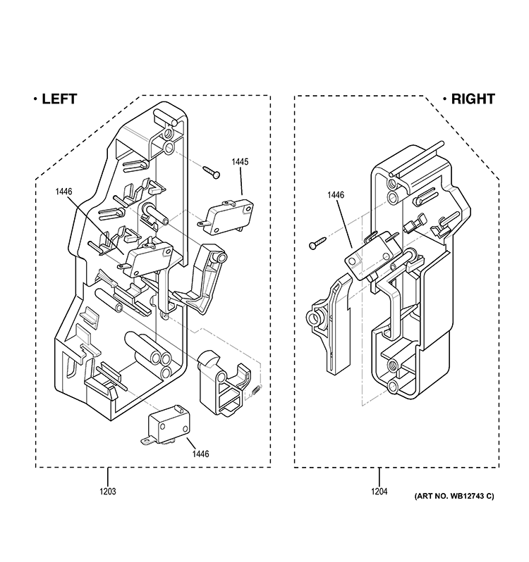 LATCH BOARD PARTS Diagram and Parts List for ZSC2001FSS01  General Electric Microwave