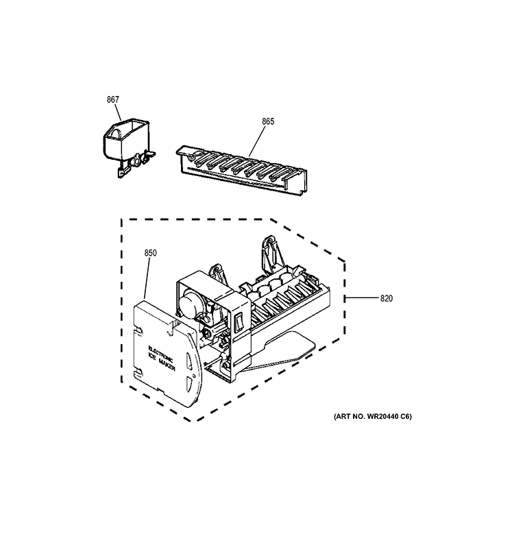 ICE MAKER Diagram and Parts List for GTH18CCEDRBB  General Electric Refrigerator