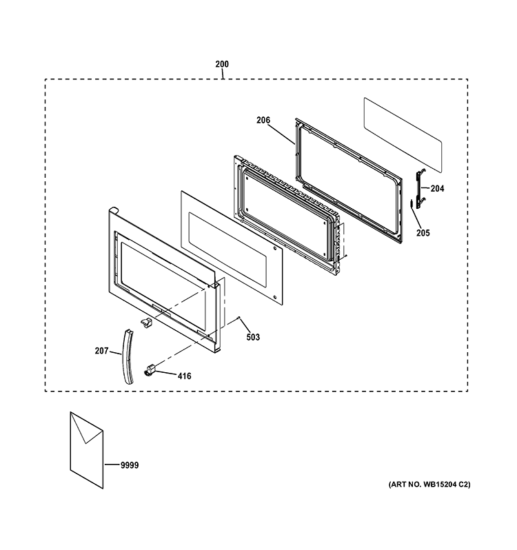 DOOR PARTS Diagram and Parts List for JVM3160DF1CC  General Electric Microwave
