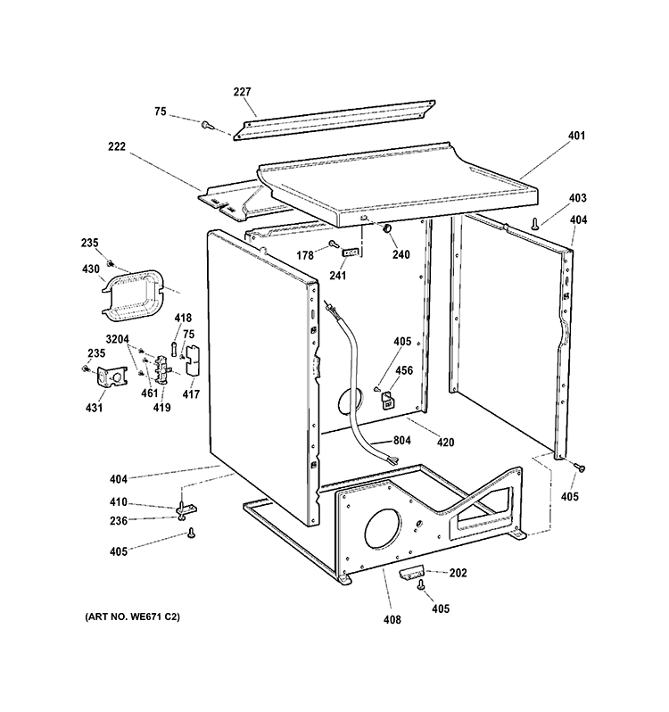 CABINET Diagram and Parts List for DIST333JTMWW  General Electric Dryer