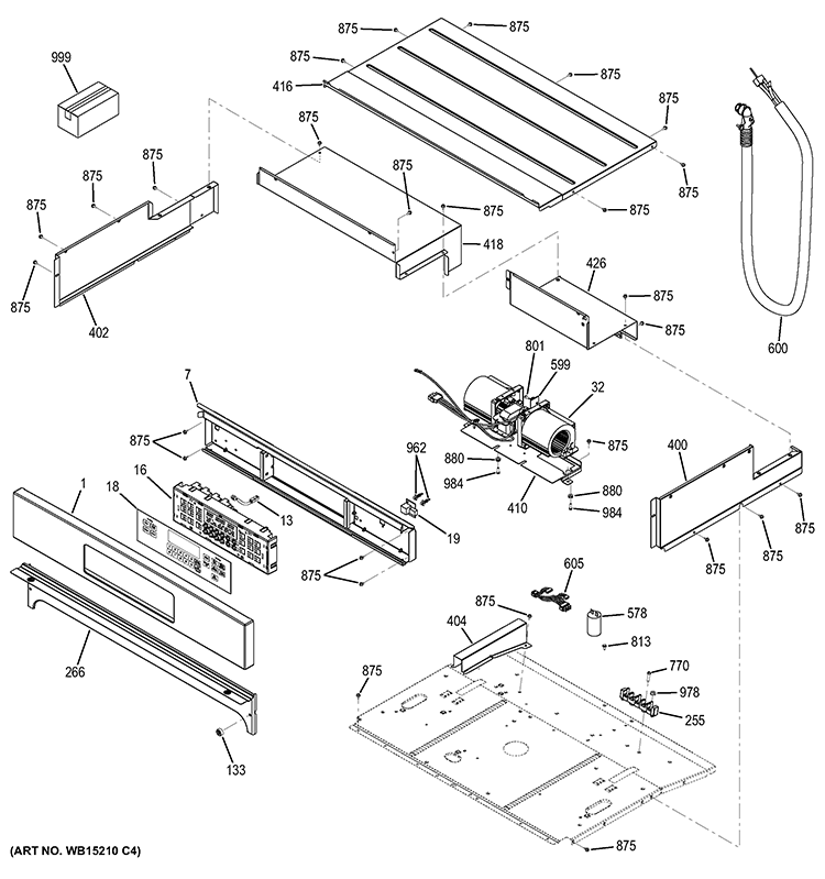 CONTROL PANEL Diagram and Parts List for JT3000DF1WW  General Electric Wall Oven